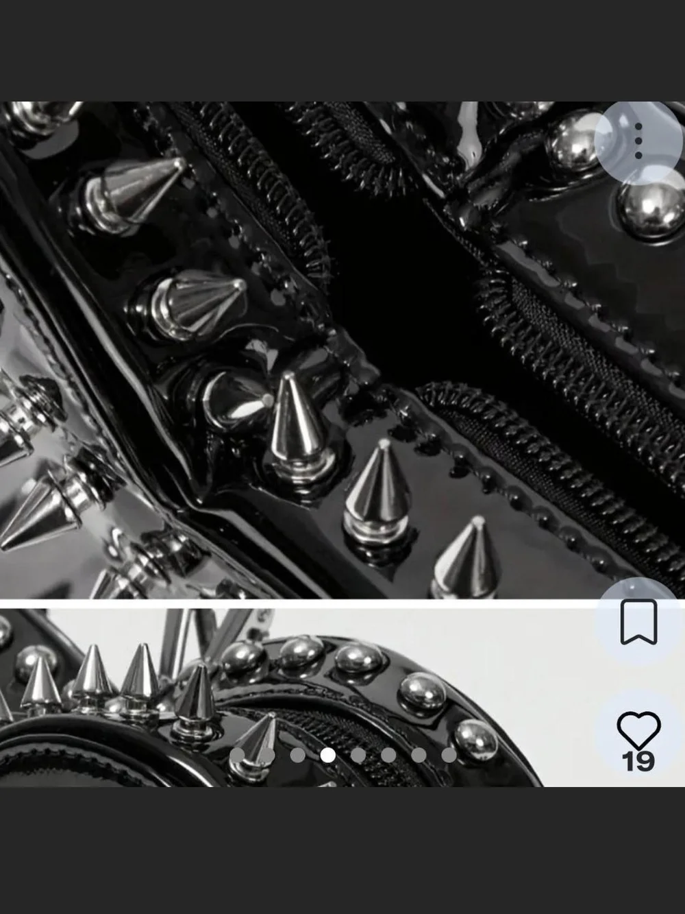 Spiked Black Heart Studded Backpack Bag - Women